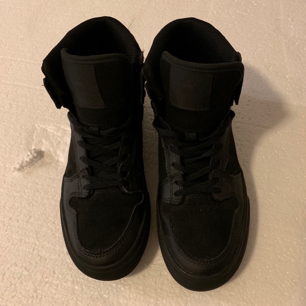 Black Velour Boys Supra Sneakers